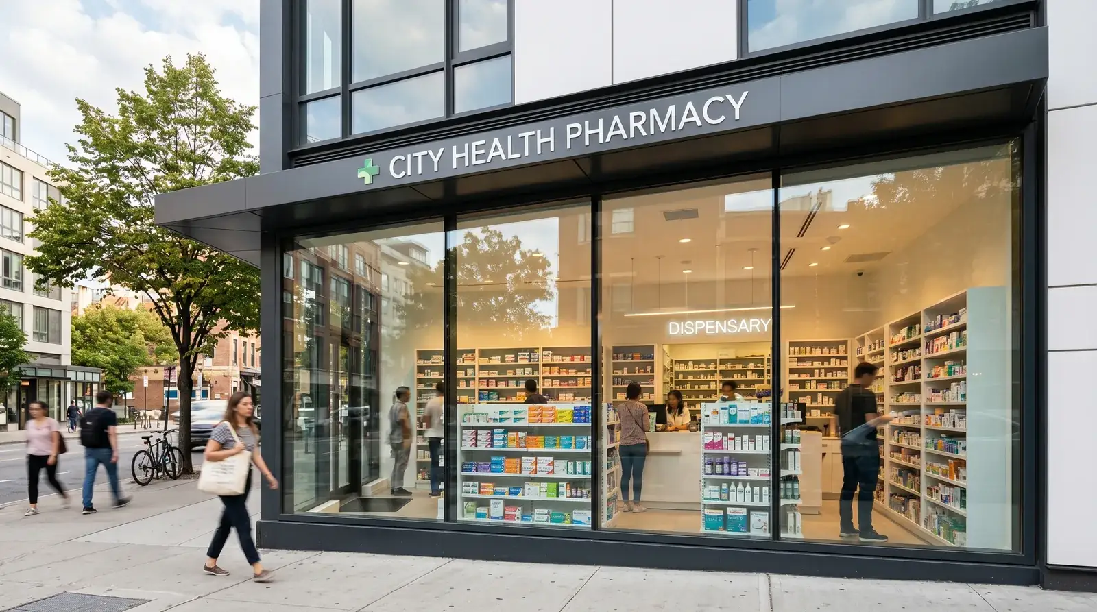 Estantes de farmacia peruana con suplementos naturales como Inkafarma